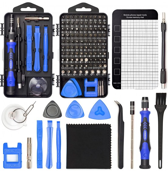STREBITO Precision Screwdriver Set 124-Piece Electronics Tool Kit with 101 Bits Magnetic Screwdriver Set for Computer, Laptop, Cell Phone, PC, MacBook, iPhone, Nintendo Switch, PS4, PS5, Xbox Repair STREBITO Precision Screwdriver Set 124-Piece Electronics Tool Kit with 101 Bits Magnetic Screwdriver Set for Computer, Laptop, Cell Phone, PC, MacBook, iPhone, Nintendo Switch, PS4, PS5, Xbox Repair